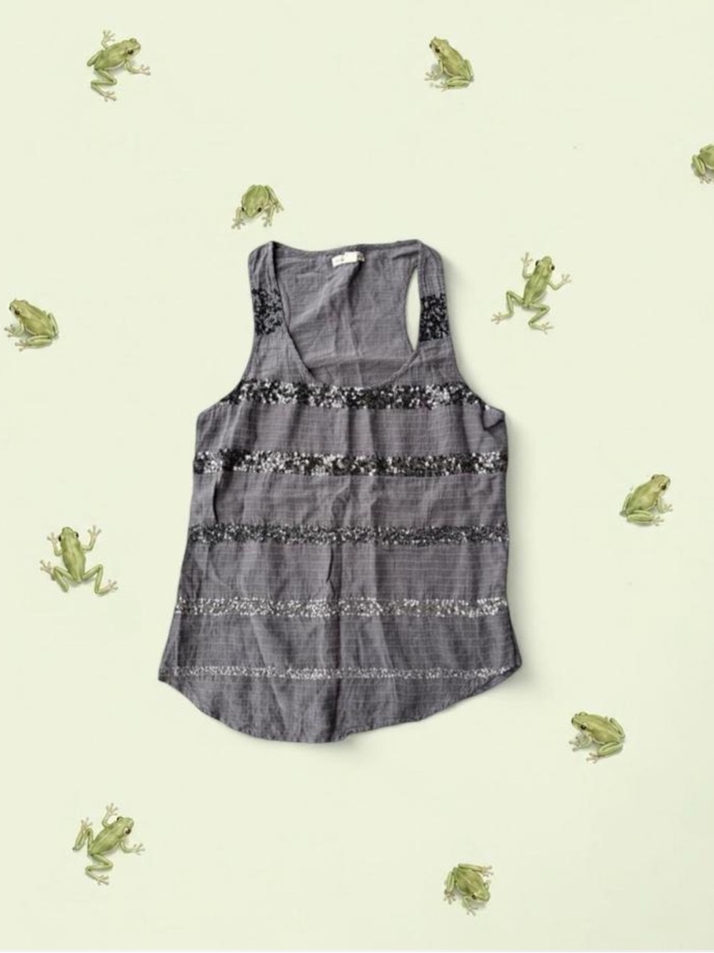 American eagle grey striped sequin cami